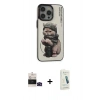 MARSİLYAN™- iPhone 14 Pro Max Kılıf Siluet Modern Özel Seri - Şeffaf Pasifik Cam Ekran Koruyucu + Bilvis Titan Kamera Lens - SH