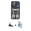 MARSİLYAN™- iPhone 14 Pro Max Kılıf Siluet Modern Özel Seri - Şeffaf Royal Nano Ekran Koruyucu + Bilvis Titan Kamera Lens - SH