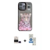 MARSİLYAN™- iPhone 14 Pro Max Kılıf Siluet Modern Özel Seri - Şeffaf Royal Nano Ekran Koruyucu + Bilvis Titan Kamera Lens - SH
