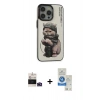 MARSİLYAN™- iPhone 14 Pro Max Kılıf Siluet Modern Özel Seri - Şeffaf Royal Nano Ekran Koruyucu + Bilvis Titan Kamera Lens - DNMR
