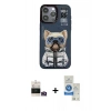 MARSİLYAN™- iPhone 14 Pro Max Kılıf Siluet Modern Özel Seri - Şeffaf Royal Nano Ekran Koruyucu + Bilvis Titan Kamera Lens - GD