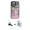 MARSİLYAN™- iPhone 14 Pro Max Kılıf Siluet Modern Özel Seri - Şeffaf Royal Nano Ekran Koruyucu + Bilvis Titan Kamera Lens - DNMR