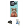MARSİLYAN™- iPhone 14 Pro Max Kılıf Siluet Modern Özel Seri - Şeffaf Royal Nano Ekran Koruyucu + Gold Raze Metal Kamera Lens