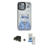 MARSİLYAN™- iPhone 14 Pro Max Kılıf Siluet Modern Özel Seri - Şeffaf Royal Nano Ekran Koruyucu + Gold Raze Metal Kamera Lens
