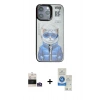 MARSİLYAN™- iPhone 14 Pro Max Kılıf Siluet Modern Özel Seri - Şeffaf Royal Nano Ekran Koruyucu + Bilvis Titan Kamera Lens - GS