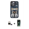 MARSİLYAN™- iPhone 14 Pro Max Kılıf Siluet Modern Özel Seri - Siyah 360 Mat Full Body Arka Koruyucu + Bilvis Titan Kamera Lens - GD