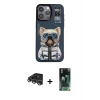 MARSİLYAN™- iPhone 14 Pro Max Kılıf Siluet Modern Özel Seri - Siyah 360 Mat Full Body Arka Koruyucu + Raze Metal Kamera Lens - GS