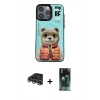 MARSİLYAN™- iPhone 14 Pro Max Kılıf Siluet Modern Özel Seri - Siyah 360 Mat Full Body Arka Koruyucu + Raze Metal Kamera Lens - GS