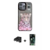 MARSİLYAN™- iPhone 14 Pro Max Kılıf Siluet Modern Özel Seri - Siyah 360 Mat Full Body Arka Koruyucu + Raze Metal Kamera Lens - GS