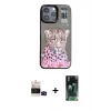 MARSİLYAN™- iPhone 14 Pro Max Kılıf Siluet Modern Özel Seri - Siyah 360 Mat Full Body Arka Koruyucu + Bilvis Titan Kamera Lens - SH