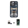 MARSİLYAN™- iPhone 14 Pro Max Kılıf Siluet Modern Özel Seri - Siyah 360 Mat Full Body Arka Koruyucu + Bilvis Titan Kamera Lens - SH