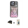 MARSİLYAN™- iPhone 14 Pro Max Kılıf Siluet Modern Özel Seri - Siyah 6D Mat Seramik Hayalet Nano Ekran Koruyucu + Raze Metal Kamera Lens - GD
