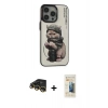 MARSİLYAN™- iPhone 14 Pro Max Kılıf Siluet Modern Özel Seri - Siyah 6D Mat Seramik Hayalet Nano Ekran Koruyucu + Raze Metal Kamera Lens - GD
