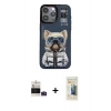 MARSİLYAN™- iPhone 14 Pro Max Kılıf Siluet Modern Özel Seri - Siyah 6D Mat Seramik Hayalet Nano Ekran Koruyucu + Derin Mor Bilvis Titan Kamera Lens