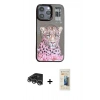 MARSİLYAN™- iPhone 14 Pro Max Kılıf Siluet Modern Özel Seri - Siyah 6D Mat Seramik Hayalet Nano Ekran Koruyucu + Raze Metal Kamera Lens - GS