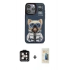 MARSİLYAN™- iPhone 14 Pro Max Kılıf Siluet Modern Özel Seri - Siyah 6D Mat Seramik Hayalet Nano Ekran Koruyucu + PVD Metal Kamera Lens - TU
