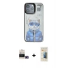 MARSİLYAN™- iPhone 14 Pro Max Kılıf Siluet Modern Özel Seri - Siyah 6D Mat Seramik Hayalet Nano Ekran Koruyucu + Bilvis Titan Kamera Lens - SH