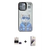 MARSİLYAN™- iPhone 14 Pro Max Kılıf Siluet Modern Özel Seri - Siyah Bilvis 3D Mat Cam Ekran Koruyucu + Bilvis Titan Kamera Lens - DNMR