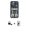 MARSİLYAN™- iPhone 14 Pro Max Kılıf Siluet Modern Özel Seri - Siyah Bilvis 3D Mat Cam Ekran Koruyucu + Bilvis Titan Kamera Lens - DNMR