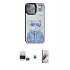 MARSİLYAN™- iPhone 14 Pro Max Kılıf Siluet Modern Özel Seri - Siyah Bilvis 3D Mat Cam Ekran Koruyucu + Bilvis Titan Kamera Lens - GD