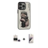 MARSİLYAN™- iPhone 14 Pro Max Kılıf Siluet Modern Özel Seri - Siyah Bilvis 3D Mat Cam Ekran Koruyucu + Bilvis Titan Kamera Lens - GD