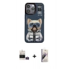 MARSİLYAN™- iPhone 14 Pro Max Kılıf Siluet Modern Özel Seri - Siyah Bilvis 3D Mat Cam Ekran Koruyucu + Bilvis Titan Kamera Lens - GD