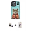 MARSİLYAN™- iPhone 14 Pro Max Kılıf Siluet Modern Özel Seri - Siyah Bilvis 3D Mat Cam Ekran Koruyucu + Bilvis Titan Kamera Lens - GD