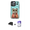 MARSİLYAN™- iPhone 14 Pro Max Kılıf Siluet Modern Özel Seri - Siyah Bilvis 5in1 3D Magic Cam Ekran Koruyucu + Gümüş Raze Metal Kamera Lens