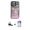 MARSİLYAN™- iPhone 14 Pro Max Kılıf Siluet Modern Özel Seri - Siyah Bilvis 5in1 3D Magic Cam Ekran Koruyucu + Bilvis Titan Kamera Lens - SH