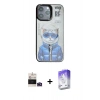 MARSİLYAN™- iPhone 14 Pro Max Kılıf Siluet Modern Özel Seri - Siyah Bilvis 5in1 3D Magic Cam Ekran Koruyucu + Bilvis Titan Kamera Lens - DNMR