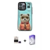 MARSİLYAN™- iPhone 14 Pro Max Kılıf Siluet Modern Özel Seri - Siyah Bilvis 5in1 3D Magic Cam Ekran Koruyucu + Bilvis Titan Kamera Lens - DNMR