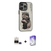 MARSİLYAN™- iPhone 14 Pro Max Kılıf Siluet Modern Özel Seri - Siyah Bilvis 5in1 3D Magic Cam Ekran Koruyucu + Bilvis Titan Kamera Lens - GS
