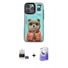 MARSİLYAN™- iPhone 14 Pro Max Kılıf Siluet Modern Özel Seri - Siyah Bilvis 5in1 5D Magic Hayalet Cam Ekran Koruyucu + Bilvis Titan Kamera Lens - GD