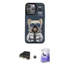 MARSİLYAN™- iPhone 14 Pro Max Kılıf Siluet Modern Özel Seri - Siyah Bilvis 5in1 5D Magic Hayalet Cam Ekran Koruyucu + Raze Metal Kamera Lens - GD