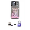 MARSİLYAN™- iPhone 14 Pro Max Kılıf Siluet Modern Özel Seri - Siyah Bilvis 5in1 5D Magic Hayalet Cam Ekran Koruyucu + Bilvis Titan Kamera Lens - DNMR