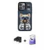 MARSİLYAN™- iPhone 14 Pro Max Kılıf Siluet Modern Özel Seri - Siyah Bilvis 5in1 5D Magic Hayalet Cam Ekran Koruyucu + Raze Metal Kamera Lens - GS