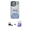 MARSİLYAN™- iPhone 14 Pro Max Kılıf Siluet Modern Özel Seri - Siyah Bilvis 5in1 5D Magic Hayalet Cam Ekran Koruyucu + Bilvis Titan Kamera Lens - GD