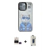 MARSİLYAN™- iPhone 14 Pro Max Kılıf Siluet Modern Özel Seri - Siyah Bilvis Hayalet Cam Ekran Koruyucu + Derin Mor Bilvis Titan Kamera Lens