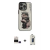MARSİLYAN™- iPhone 14 Pro Max Kılıf Siluet Modern Özel Seri - Siyah Bilvis Hayalet Cam Ekran Koruyucu + Derin Mor Bilvis Titan Kamera Lens