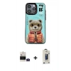 MARSİLYAN™- iPhone 14 Pro Max Kılıf Siluet Modern Özel Seri - Siyah Bilvis Hayalet Cam Ekran Koruyucu + Derin Mor Bilvis Titan Kamera Lens
