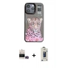 MARSİLYAN™- iPhone 14 Pro Max Kılıf Siluet Modern Özel Seri - Siyah Bilvis Hayalet Cam Ekran Koruyucu + Bilvis Titan Kamera Lens - GD