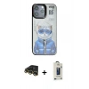 MARSİLYAN™- iPhone 14 Pro Max Kılıf Siluet Modern Özel Seri - Siyah Bilvis Hayalet Cam Ekran Koruyucu + Gold Raze Metal Kamera Lens