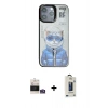 MARSİLYAN™- iPhone 14 Pro Max Kılıf Siluet Modern Özel Seri - Siyah Bilvis Hayalet Cam Ekran Koruyucu + Bilvis Titan Kamera Lens - GS