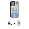 MARSİLYAN™- iPhone 14 Pro Max Kılıf Siluet Modern Özel Seri - Siyah Bilvis Hayalet Cam Ekran Koruyucu + Bilvis Titan Kamera Lens - SH