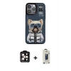 MARSİLYAN™- iPhone 14 Pro Max Kılıf Siluet Modern Özel Seri - Siyah Bilvis Hayalet Cam Ekran Koruyucu + PVD Metal Kamera Lens - TU