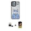 MARSİLYAN™- iPhone 14 Pro Max Kılıf Siluet Modern Özel Seri - Siyah Buffer Cam Ekran Koruyucu + Bilvis Titan Kamera Lens - DNMR