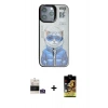 MARSİLYAN™- iPhone 14 Pro Max Kılıf Siluet Modern Özel Seri - Siyah Buffer Cam Ekran Koruyucu + Bilvis Titan Kamera Lens - GS