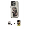 MARSİLYAN™- iPhone 14 Pro Max Kılıf Siluet Modern Özel Seri - Siyah Buffer Cam Ekran Koruyucu + Bilvis Titan Kamera Lens - DNMR