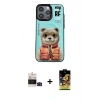 MARSİLYAN™- iPhone 14 Pro Max Kılıf Siluet Modern Özel Seri - Siyah Buffer Cam Ekran Koruyucu + Bilvis Titan Kamera Lens - SH