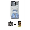 MARSİLYAN™- iPhone 14 Pro Max Kılıf Siluet Modern Özel Seri - Siyah Buffer Cam Ekran Koruyucu + PVD Metal Kamera Lens - TU